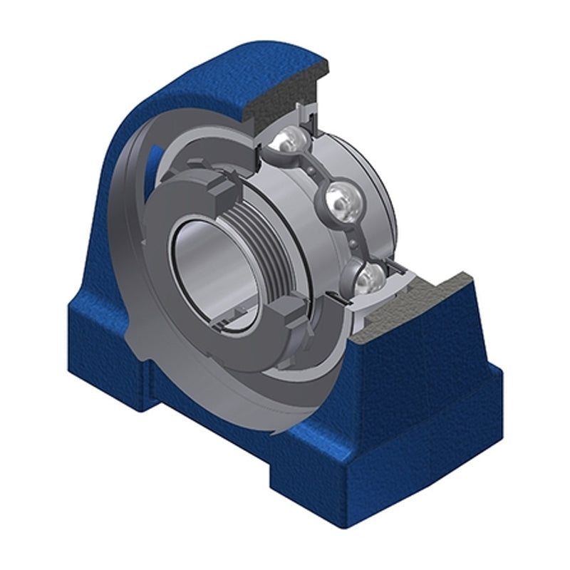 SNR UKPG207HN Metric Cast Iron Two Bolt Pillow / Plummer Block Housing Insert and Adaptor Sleeve Fits 30mm Shaft - Allow 2-3 Days