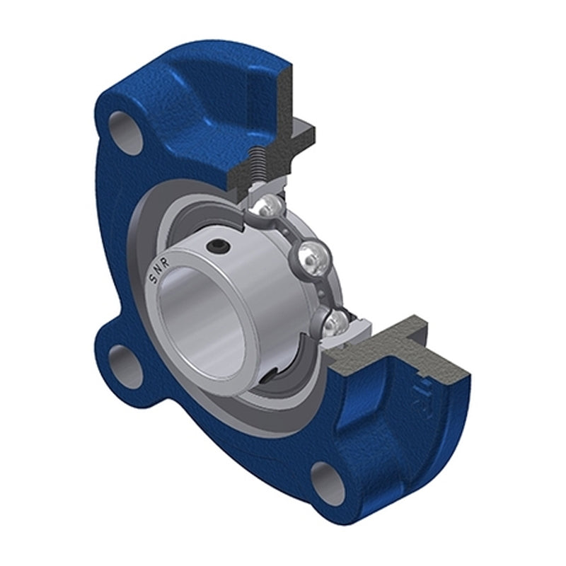 SNR USFC201N Metric Four Bolt Cast Iron Round Flanged Housing with 12mm Insert - Allow 2-3 Days