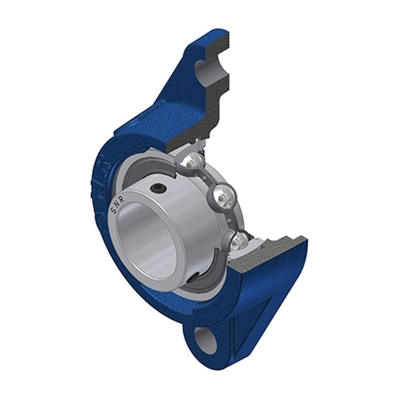 SNR USFLE212 Metric Two Bolt Oval Cast Iron Flange Housing with 60mm Bore Insert - Allow 2-3 Days