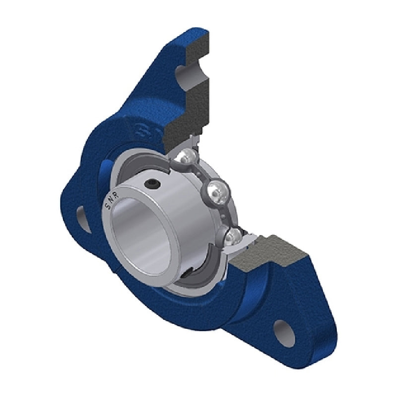 SNR USFTE206 Metric Three Bolt Cast Iron Triangular Housing with 30mm Bore Insert
