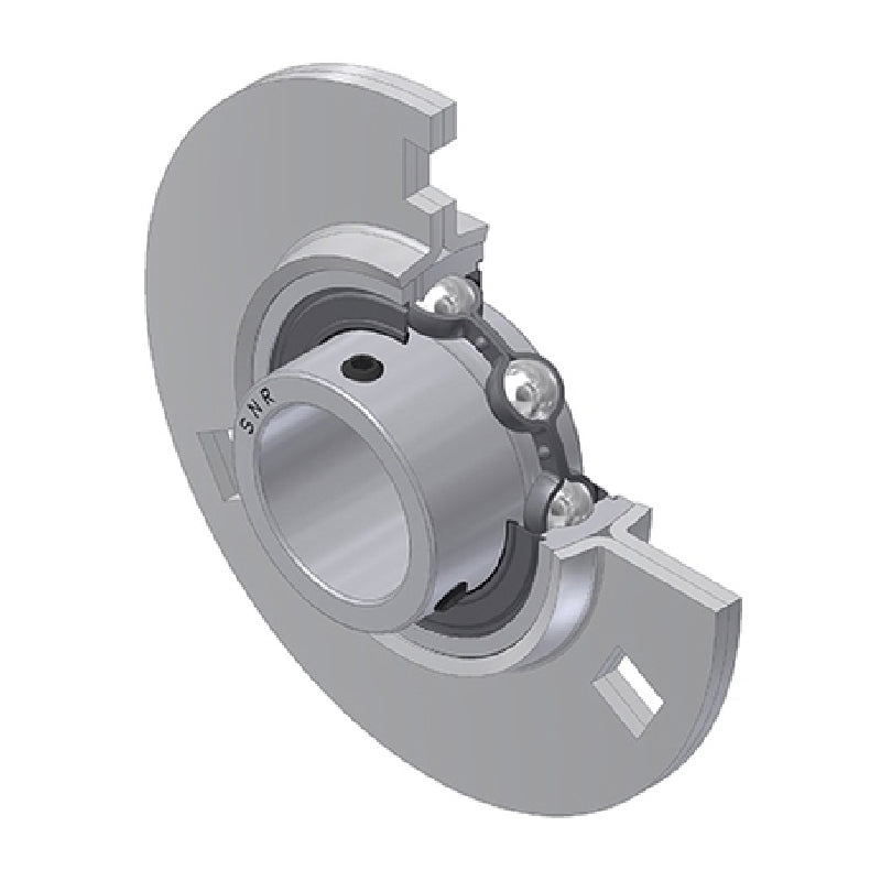 SNR USPF206 Round 3 Bolt Pressed Steel Bearing Housing with 30mm Insert - Allow 2-3 Days