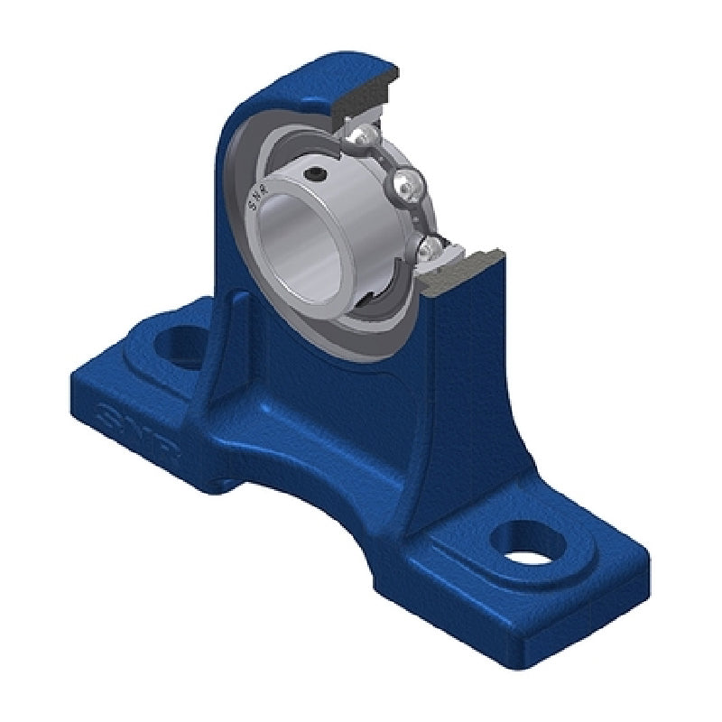SNR USPH208N Metric Cast Iron High Centre Height Two Bolt Pillow / Plummer Block Housing with 40mm Bore Insert - Allow 2-3 Days