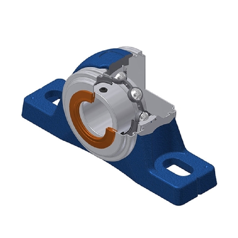 SNR USPLE208CO Metric Cast Iron Two Bolt Pillow / Plummer Block Housing with 40mm Bore Insert - Allow 2-3 Days