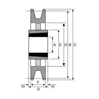 PowerDrive 710X10SPB 710mm Pitch Diameter SPB Section Tapered Locking Bush Type Pulley with 10 Grooves (Bush not Incl.) - Allow 2-3 Days