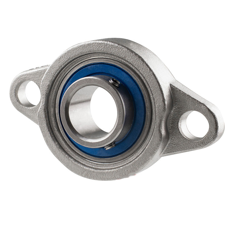 SSKFL001 Corrosion Resistant 2 Bolt Oval Bearing with Stainless Grub Screw 12mm Insert
