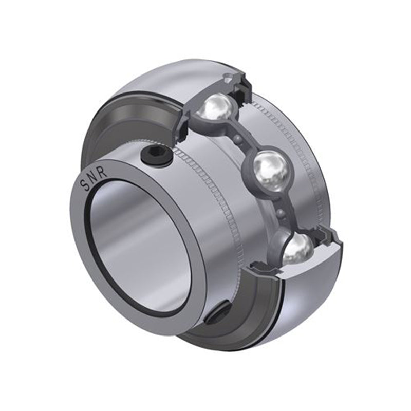 SNR UC208AGR Metric Full Width Spherical Outer Agricultural Bearing Insert 40mm Bore 80mm Outside Diameter with Grub Screws - Allow 2-3 Days