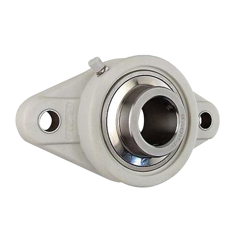 SSUCFL203 Metric Two Bolt Oval Stainless Steel Flange Housing with 17mm Bore Stainless Insert