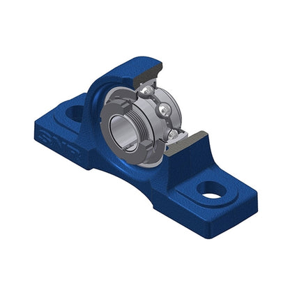 SNR UKPA210H Threaded Base Small Footprint Metric Pillow / Plummer Block Housing Insert and Adaptor Sleeve Fits 45mm Shaft - Allow 2-3 Days