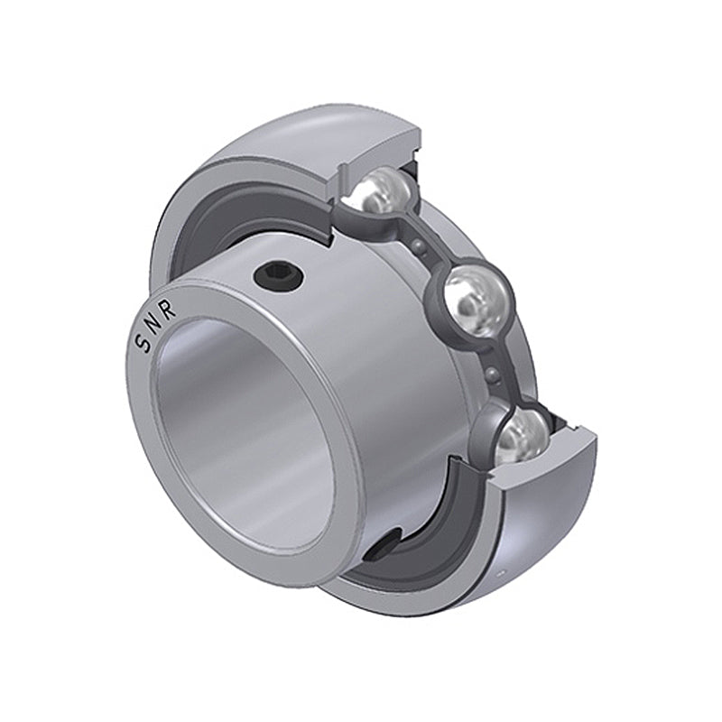 SNR US202G2T04 Metric Flatback Spherical Outer Low Temp Bearing Insert 15mm Bore 40mm Outside Diameter with Grub Screws - Allow 2-3 Days