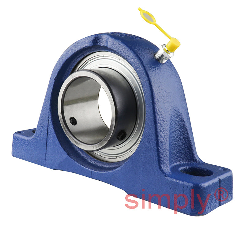 SNR USPE202 Metric Cast Iron Two Bolt Pillow / Plummer Block Housing with 15mm Bore Insert - Allow 2-3 Days