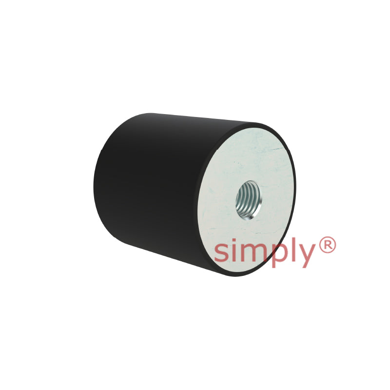 High-Performance Stainless Steel Female Rubber Cylindrical Bump Stop 20x20mm M6 Thread