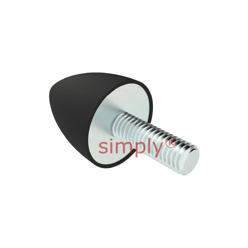 High-Performance Male Rubber Cone Bump Stop 40x30mm M8 Thread