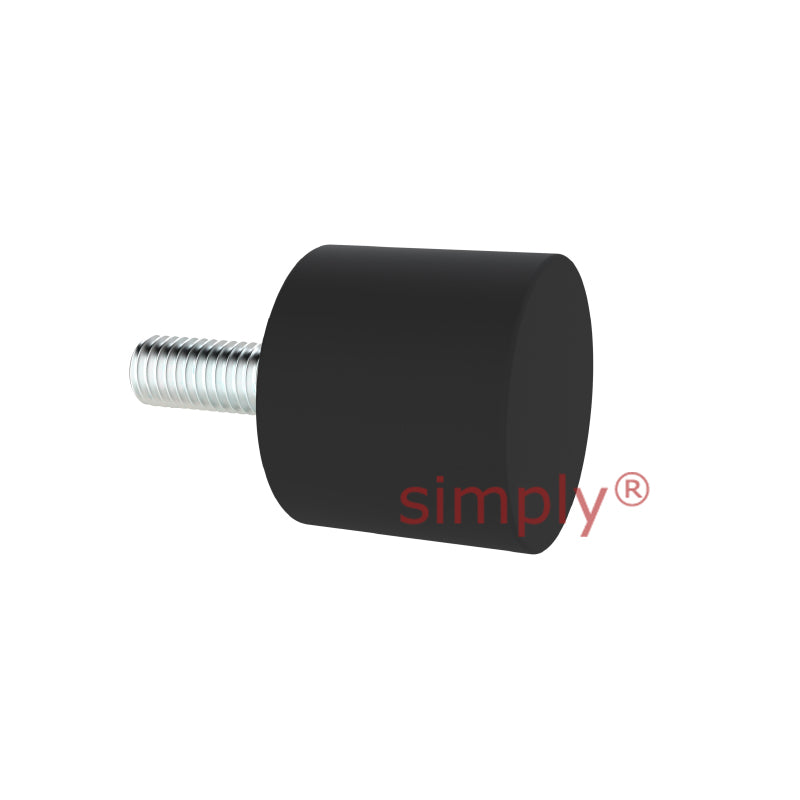 High-Performance Male Rubber Cylindrical Bump Stop 40x25mm M10 Thread